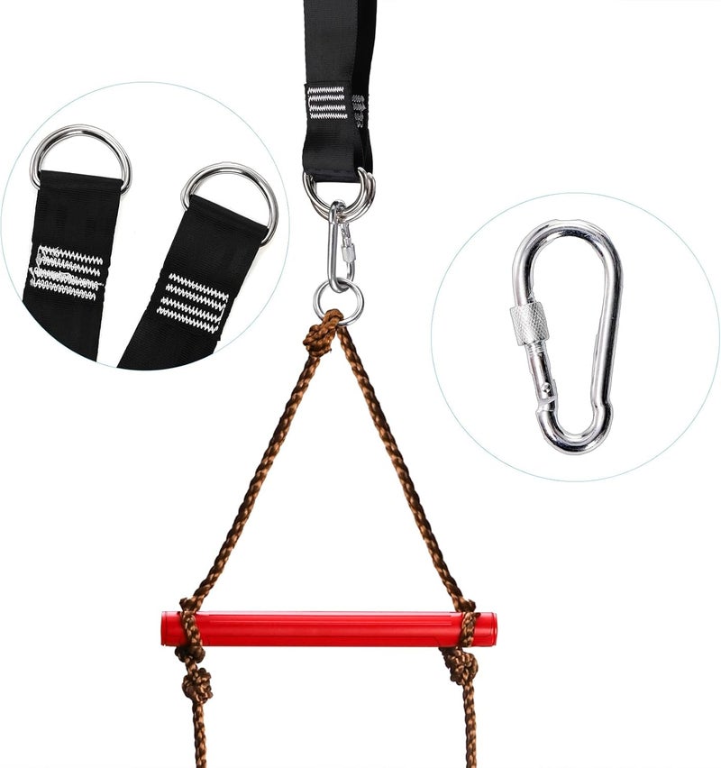 ZENFUN 6.5 Ft Climbing Rope Ladder, Climbing Ladder Hanging Slackline Ladder for Indoor Play Set and Outdoor Tree House, Playground Obstacles Swing Ropeladder - Image 5